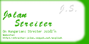 jolan streiter business card